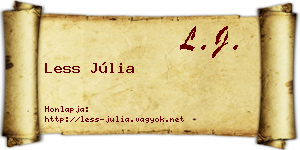 Less Júlia névjegykártya